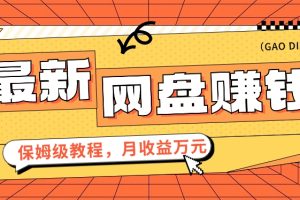 2024最新网盘赚钱项目，零成本零门槛月收益万元的保姆级教程【视频教程】