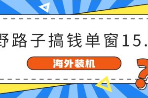 (10385期)海外装机,野路子搞钱,单窗口15.8,已变现10000+