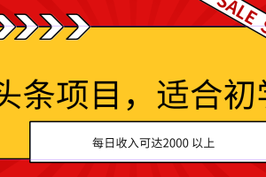(11384期)AI头条项目,适合初学者,次日开始盈利,每日收入可达2000元以上