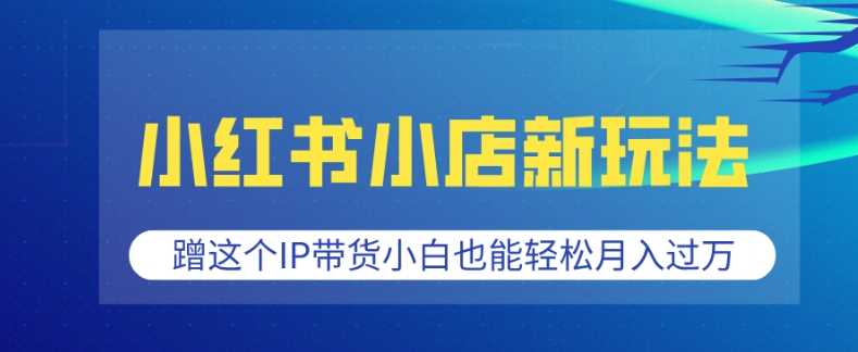 小红书小店新玩法，蹭这个IP带货，小白也能轻松月入过W【揭秘】