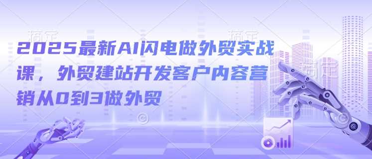 2025最新AI闪电做外贸实战课,外贸建站开发客户内容营销从0到3做外贸