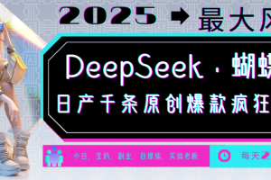 DeepSeek+蝴蝶号  中老年金主最爱 国学/心理学/养生/疗愈/情感/育儿/宠物各种赛道