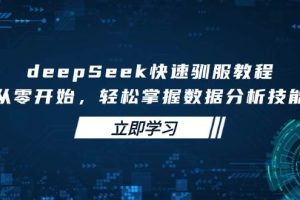 deepSeek快速驯服教程，从零开始，轻松掌握数据分析技能