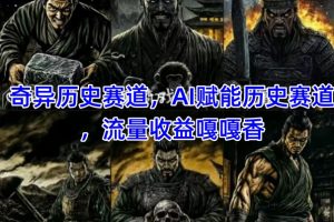 抖音奇异历史赛道，AI赋能历史赛道，流量收益嘎嘎香，狂撸伙伴计划