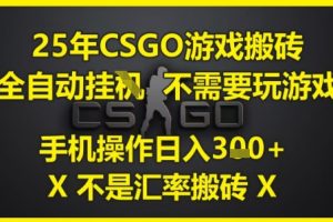 25年CSGO游戏搬砖，全自动运行，不需要玩游戏，手机操作日入3张(不是汇率搬砖)【揭秘】