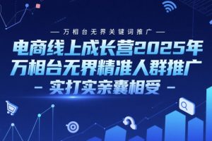 电商线上成长营2025年，万相台无界关键词推广-万相台无界精准人群推广-实打实亲囊相受