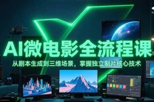 AI微电影全流程课，从剧本生成到三维场景，掌握独立制片核心技术