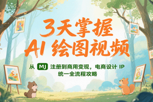 3天掌握AI绘图视频，从MJ 注册到商用变现，电商设计IP统一全流程攻略