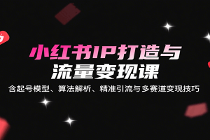 小红书IP打造与流量变现课:含起号模型、算法解析、精准引流与多赛道变现技巧
