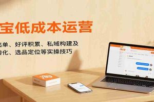 淘宝低成本运营，新店出单、好评积累、私域构建及流量转化、选品定位等实操技巧