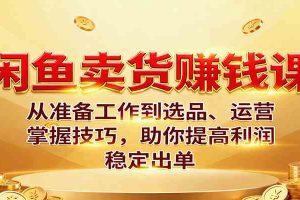 闲鱼卖货赚钱课：从准备工作到选品、运营，掌握技巧，助你提高利润稳定出单