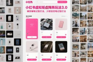 小红书虚拟矩阵玩法3.0，铺货铺笔记型打法，少款狂怼笔记型打法