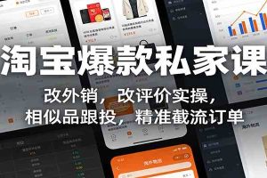 淘宝爆款私家课：改外销，改评价实操，相似品跟投，精准截流订单