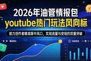 2026年油管情报包，youtube热门玩法风向标，助力创作者精准踩中风口，实现流量与变现的双重突破