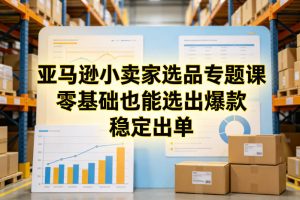 亚马逊小卖家选品专题课,零基础也能选出爆款,稳定出单