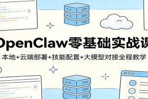 OpenClaw零基础实战课:本地+云端部署+技能配置+大模型对接全程教学