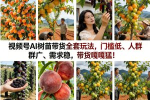 视频号AI树苗带货全套玩法，门槛低、人群广、需求稳，带货嘎嘎猛！（更新0322）